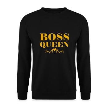 Boss Queen Lady Ladies Gift - Unisex Sweatshirt - black - Front - Alina (178cm) & Michal (187cm)