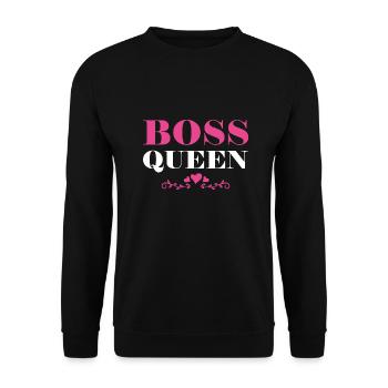 Boss Queen Lady Ladies Gift - Unisex Sweatshirt - black - Front - Alina (178cm) & Michal (187cm)