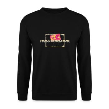80s tape rollerblader - Unisex Pullover - Schwarz - Vorne - Alina (178cm) & Michal (187cm)