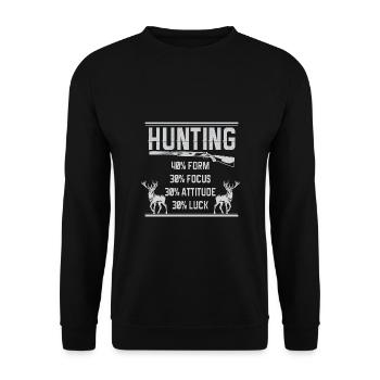 Jagen Jagdspruch & Jäger Geschenkidee - Unisex Pullover - Schwarz - Vorne - Alina (178cm) & Michal (187cm)