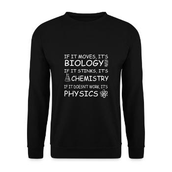 Chemie Lehrer Wissenschaftler Chemieker - Unisex Pullover - Schwarz - Vorne - Alina (178cm) & Michal (187cm)