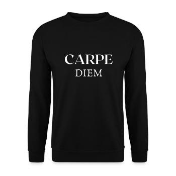 Carpe Diem : design inspirant pour une vie cool - Sweat-shirt Unisexe - noir - Devant - Alina (178cm) & Michal (187cm)