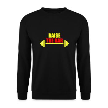 Raise the bar yellow and red - Unisex Sweatshirt - black - Front - Alina (178cm) & Michal (187cm)