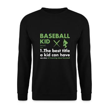 Sport Kid Définition Baseball - Sweat-shirt Unisexe - noir - Devant - Alina (178cm) & Michal (187cm)