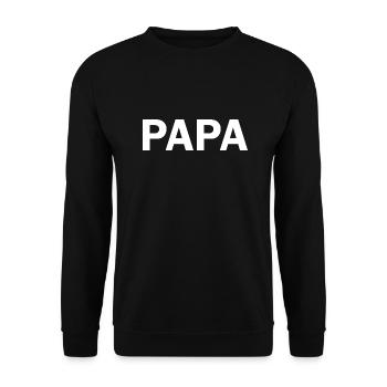 Papa T-shirt, Minimaliste, Déclaration - Sweat-shirt Unisexe - noir - Devant - Alina (178cm) & Michal (187cm)