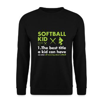 Sport Kid Definition Softball - Unisex Pullover - Schwarz - Vorne - Alina (178cm) & Michal (187cm)