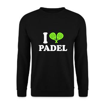 Ich liebe Padel - Unisex Pullover - Schwarz - Vorne - Alina (178cm) & Michal (187cm)