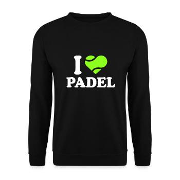 Ich liebe Padel - Unisex Pullover - Schwarz - Vorne - Alina (178cm) & Michal (187cm)