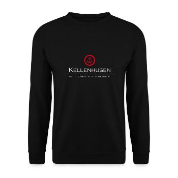 Kellenhusen roter Anker - Unisex Pullover - Schwarz - Vorne - Alina (178cm) & Michal (187cm)