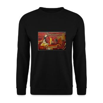 aborigène lignes rouge jaune - Sweat-shirt Unisexe - noir - Devant - Alina (178cm) & Michal (187cm)