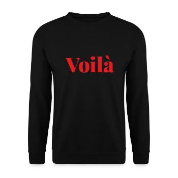 Voilà, Französisches Wort, Frankreich, Paris - Unisex Pullover - Schwarz - Vorne - Alina (178cm) & Michal (187cm)