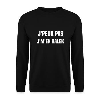 J'peux pas j'm'en balek - Sweat-shirt Unisexe - noir - Devant - Alina (178cm) & Michal (187cm)