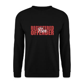 Funny Registered Flex Offender Bodybuilding - Unisex Pullover - Schwarz - Vorne - Alina (178cm) & Michal (187cm)