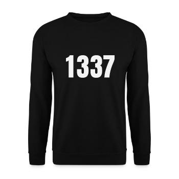 1337 - Unisex Pullover - Schwarz - Vorne - Alina (178cm) & Michal (187cm)