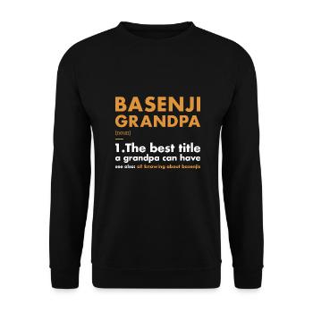 Dog Basenji Grandpa Definition - Unisex Sweatshirt - black - Front - Alina (178cm) & Michal (187cm)