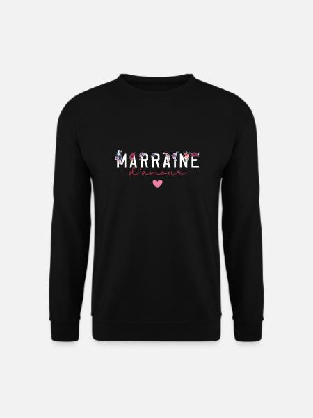 Marraine d’amour fleurs- idée cadeau marraine - Sweat-shirt Unisexe - noir