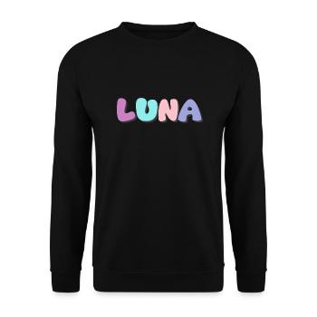 Name - Luna - Unisex Sweatshirt - black - Front - Alina (178cm) & Michal (187cm)