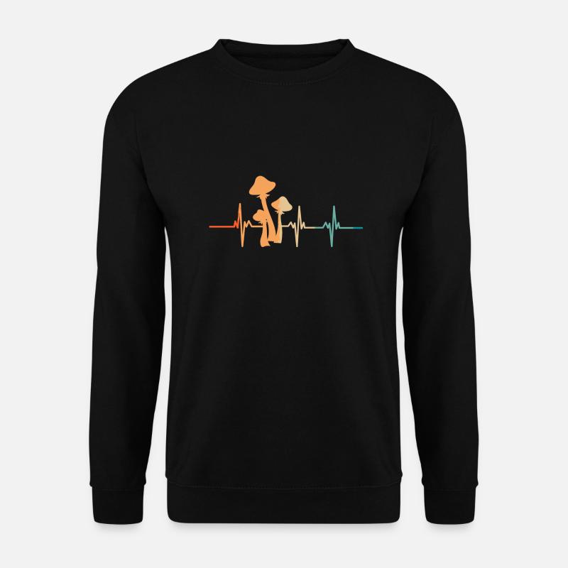 Herzschlag-Pilze - Unisex Pullover - Schwarz