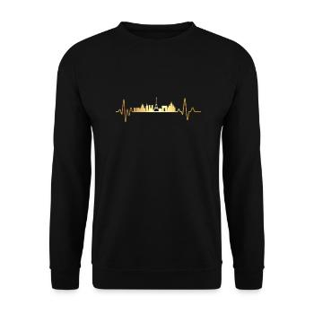 Heartbeat Frankreich - Unisex Pullover - Schwarz - Vorne - Alina (178cm) & Michal (187cm)