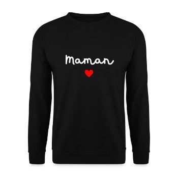 Maman cœur - Sweat-shirt Unisexe - noir - Devant - Alina (178cm) & Michal (187cm)
