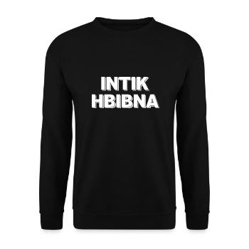 Intik hbibna - ça va bien mon ami - Sweat-shirt Unisexe - noir - Devant - Alina (178cm) & Michal (187cm)