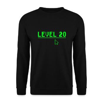 20. Geburtstag Geschenk Level 20 - Unisex Pullover - Schwarz - Vorne - Alina (178cm) & Michal (187cm)