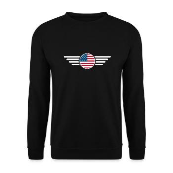 USA Freedom Spirit T-Shirt - Unisex Sweatshirt - black - Front - Alina (178cm) & Michal (187cm)