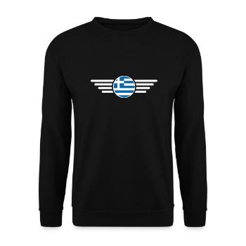 T-shirt design de style grec - Sweat-shirt Unisexe - noir - Devant - Alina (178cm) & Michal (187cm)