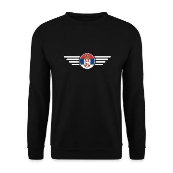 T-shirt design de style Serbie - Sweat-shirt Unisexe - noir - Devant - Alina (178cm) & Michal (187cm)