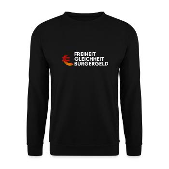 T-Shirt Bürgergeld-Freiheit Gleichheit Bürgergeld - Unisex Pullover - Schwarz - Vorne - Alina (178cm) & Michal (187cm)