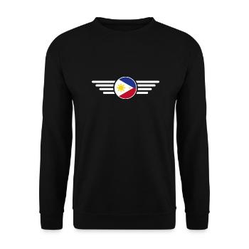 T-shirt de conception de style philippin - Sweat-shirt Unisexe - noir - Devant - Alina (178cm) & Michal (187cm)