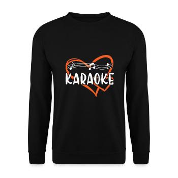 Singer Heart Karaoke - Unisex Pullover - Schwarz - Vorne - Alina (178cm) & Michal (187cm)