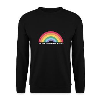 You Can Be Yourself With Me - LGBTQ Ally Gay - Unisex Sweatshirt - black - Front - Alina (178cm) & Michal (187cm)