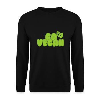 Go Vegan - Unisex Pullover - Schwarz - Vorne - Alina (178cm) & Michal (187cm)