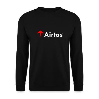 LOGO weißer Text - Unisex Pullover - Schwarz - Vorne - Alina (178cm) & Michal (187cm)
