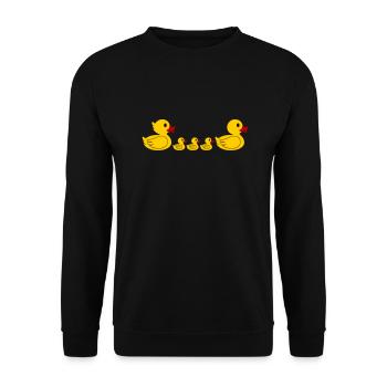 Duck Family 2 - Unisex Sweatshirt - black - Front - Alina (178cm) & Michal (187cm)