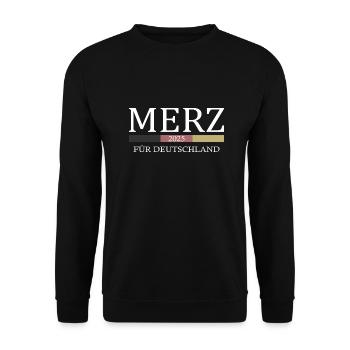 Merz für Deutschland 2025 - Unisex Pullover - Schwarz - Vorne - Alina (178cm) & Michal (187cm)
