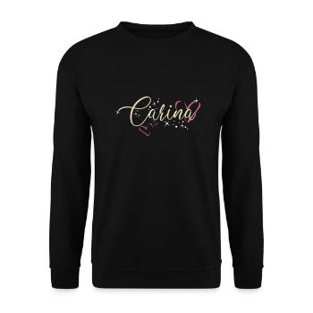 Carina Name Vorname Kalligrafieherz - Unisex Pullover - Schwarz - Vorne - Alina (178cm) & Michal (187cm)