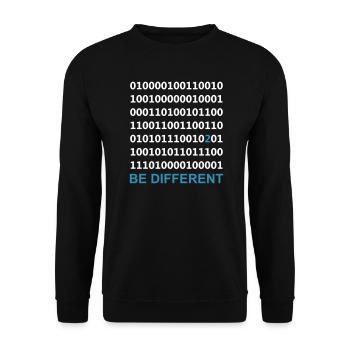 Be Different - Être différent - Binaire - - Sweat-shirt Unisexe - noir - Devant - Alina (178cm) & Michal (187cm)