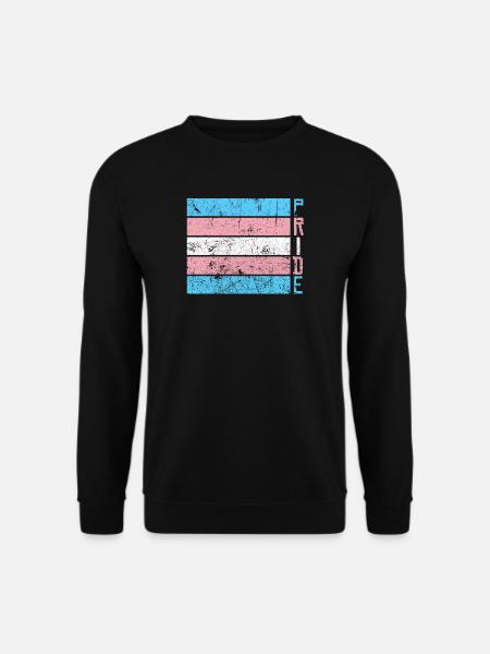 Gay Pride LGBT Transgender Distressed Stripe - Unisex Pullover - Schwarz
