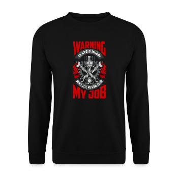 Funny Mechanic Autoworker Meme Saying - Unisex Sweatshirt - black - Front - Alina (178cm) & Michal (187cm)