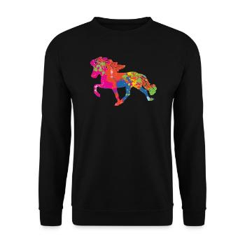 Tölter 2 splashes of colour - Unisex Sweatshirt - black - Front - Alina (178cm) & Michal (187cm)