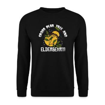 Pear tree elderberry! - Denglish sayings Denglish - Unisex Sweatshirt - black - Front - Alina (178cm) & Michal (187cm)