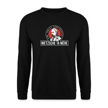 NIETZSCHE TA MERE - Sweat-shirt Unisexe - noir - Devant - Alina (178cm) & Michal (187cm)