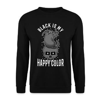 Black Is My Happy Color - Unisex Pullover - Schwarz - Vorne - Alina (178cm) & Michal (187cm)