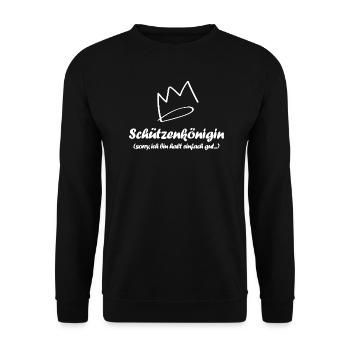 Schützenkönigin - Unisex Pullover - Schwarz - Vorne - Alina (178cm) & Michal (187cm)