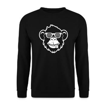 Monkey Head Sunglasses Party - Unisex Sweatshirt - black - Front - Alina (178cm) & Michal (187cm)