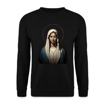 Serene Mary - Unisex Sweatshirt - black - Front - Alina (178cm) & Michal (187cm)