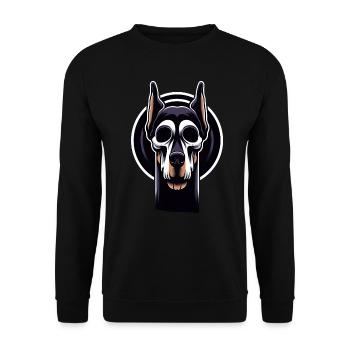 Doberman fluo Skull Edge - Sweat-shirt Unisexe - noir - Devant - Alina (178cm) & Michal (187cm)