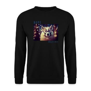 A Grumpy Pup's Winter Wonderland - Unisex Sweatshirt - black - Front - Alina (178cm) & Michal (187cm)